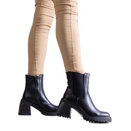 Bottines noires pour femmes en éco-cuir Ariane