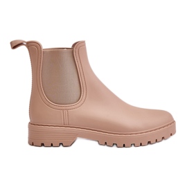 Bottes en caoutchouc avec inserts élastiques pour femme, beige Ciariel