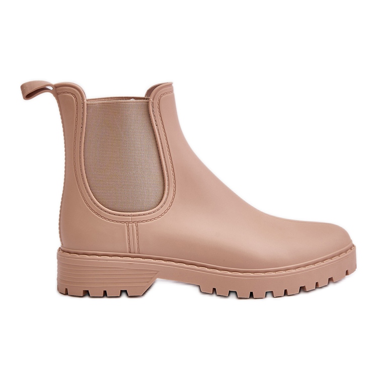 Bottes en caoutchouc avec inserts élastiques pour femme, beige Ciariel