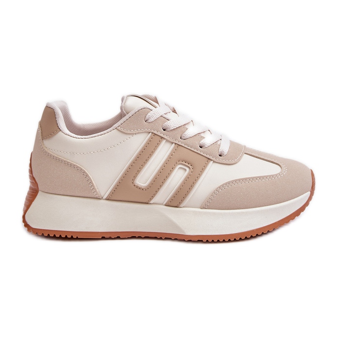 Baskets pour femmes, chaussures de sport sur la plateforme, Beige Thari