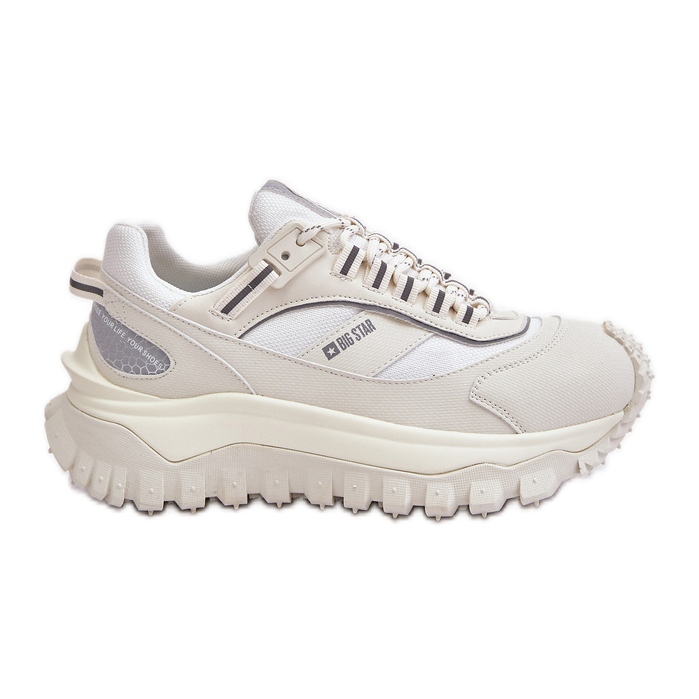 Baskets en cuir pour femmes sur la plateforme Big Star OO274A221 HI-POLY System Blanc blanche