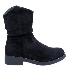 Vashtis Bottines plates en daim noir le noir