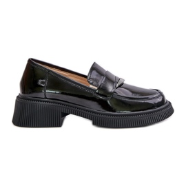 S.Barski Mocassins Femme Laqués Mocassins Avec Décoration D&amp;A LZ42-031 Noir
