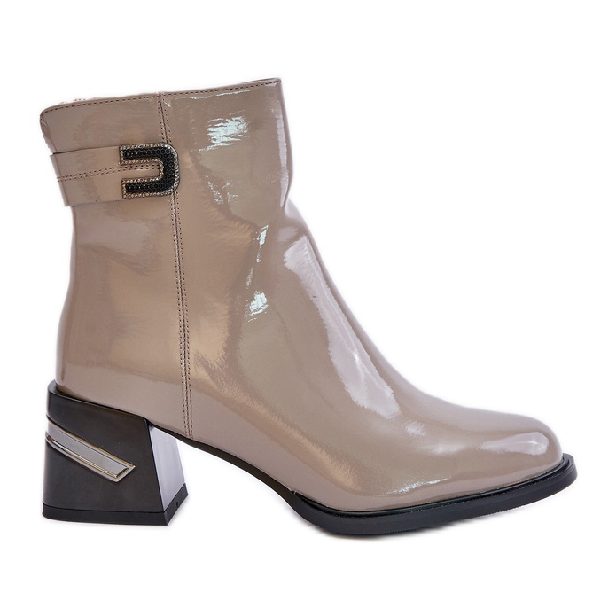 S.Barski Bottes à talons hauts vernies isolées MR880-093 Gris