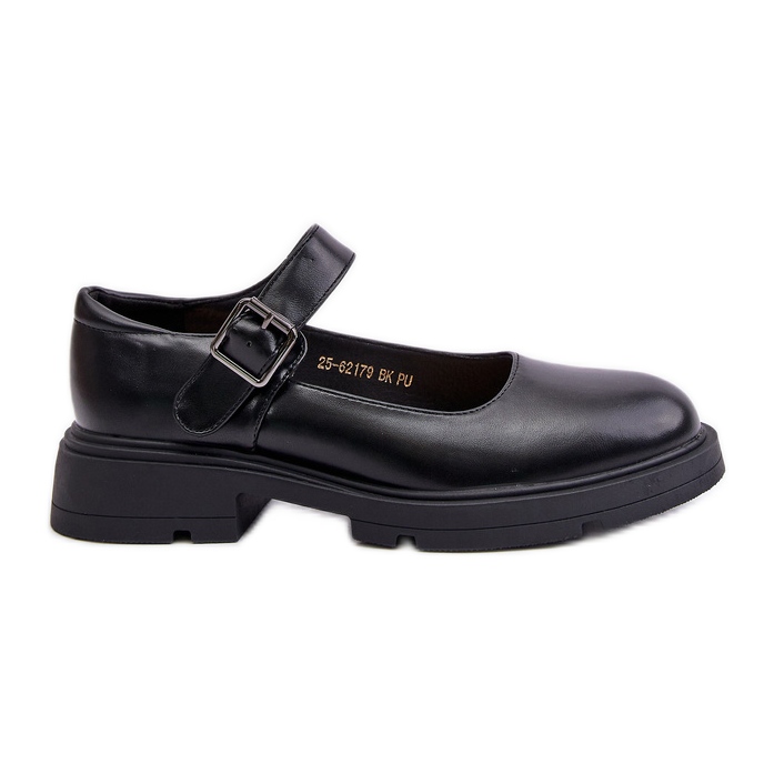 Chaussures en cuir écologique pour femmes avec sangle noir Vinceza 62179 Chaussures en cuir écologique pour femmes avec sangle noir Vinceza 62179