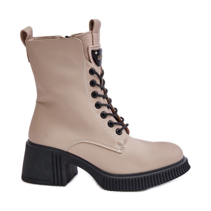 Bottes isolées en cuir naturel pour femmes Vinceza 66671 Beige