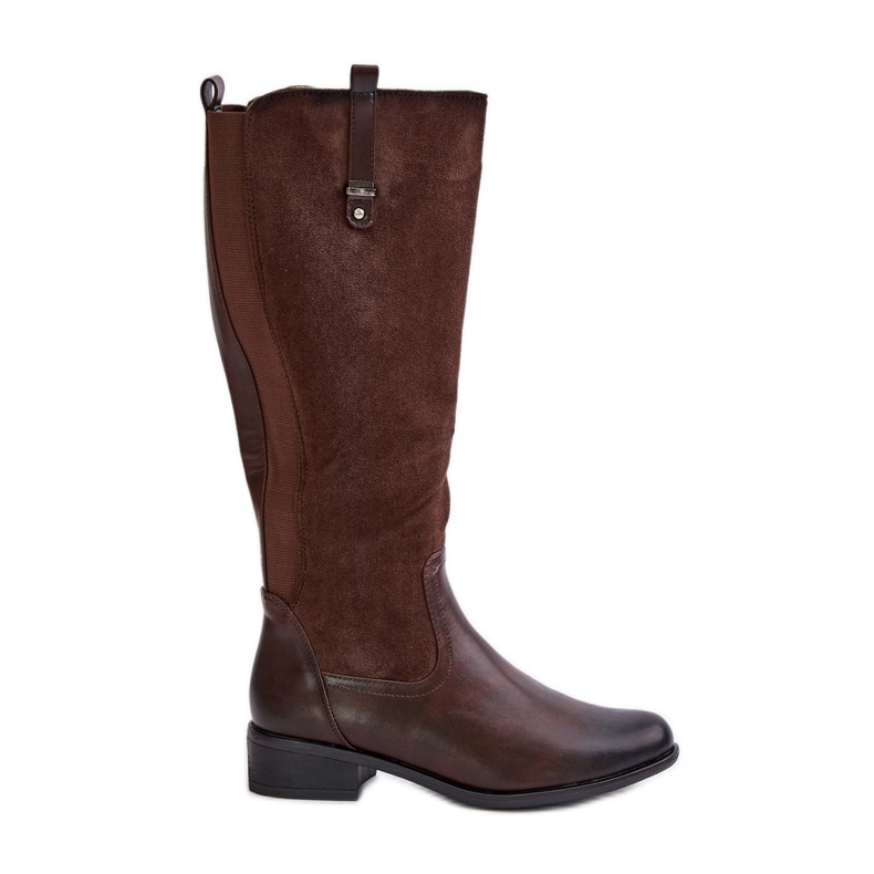 Jezzi Cuissardes isolées avec fermeture éclair pour femme, marron Ivasira brun