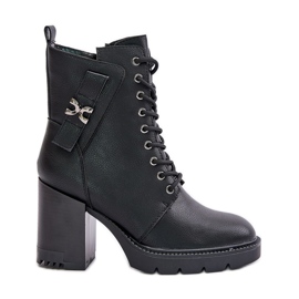 Jezzi Bottines isolées détail doré, Noir Ivarisse le noir