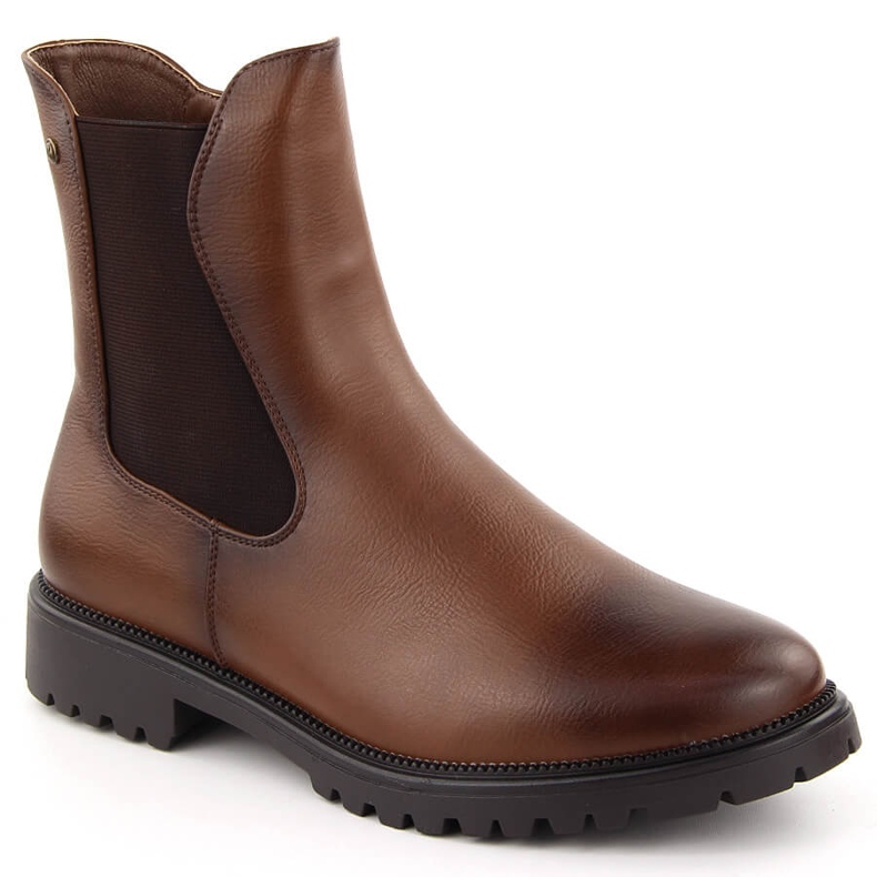 Bottines Chelsea isolées pour femmes marron Potocki 12418 brun
