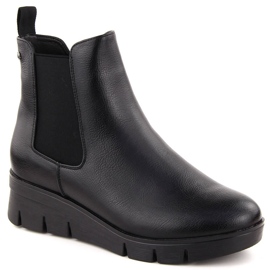 Bottines compensées pour femmes, noires Potocki 12433 le noir