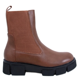 Bottines Chelsea femme Sneed Camel brun