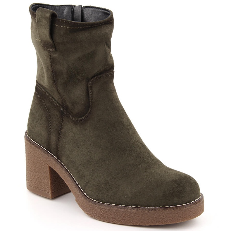 Bottines en daim pour femmes, vertes, Potocki 51302
