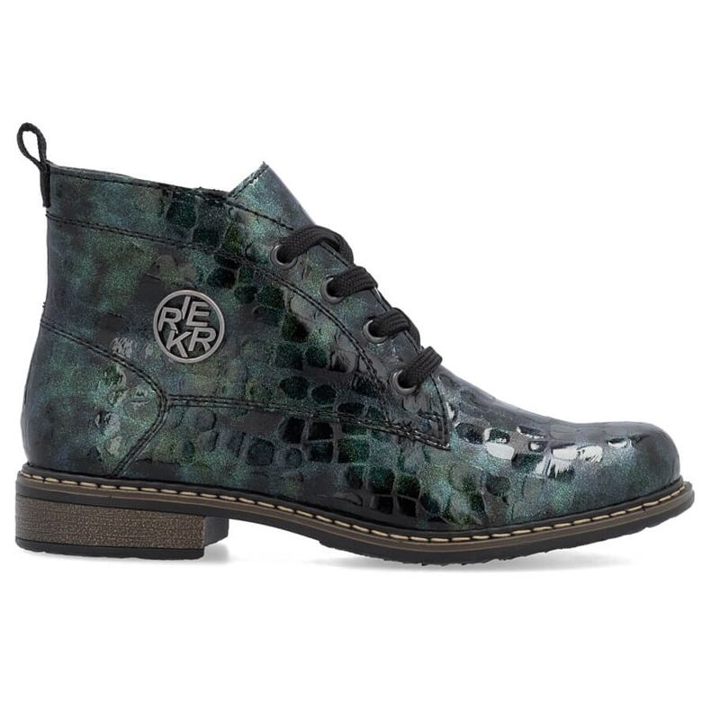 Bottines femme vernies croco vert Rieker 71205-90