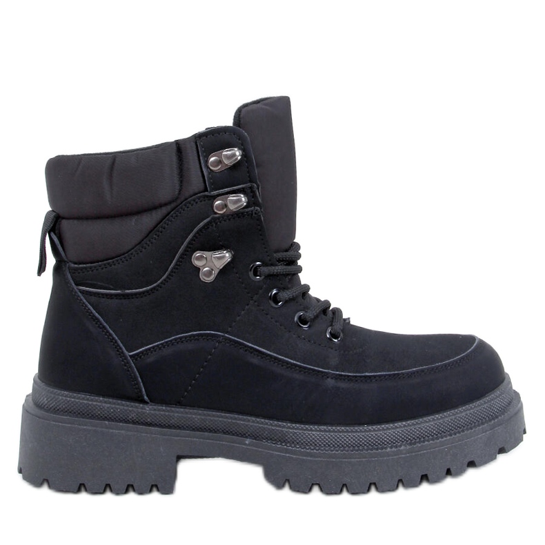Mathen Bottines trappeur noires le noir
