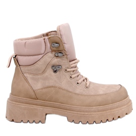 Bottines trappeur Mathen Kaki beige Bottines trappeur Mathen Kaki beige