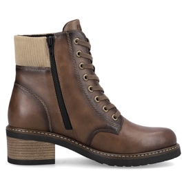 Bottines femme isolées en cuir marron Remonte D1A70-22 brun