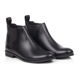 Bottines Chelsea plates femme, cuir noir Butdam Btk