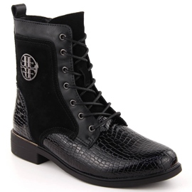 Bottines femme en cuir verni noir Filippo DBT4917 le noir