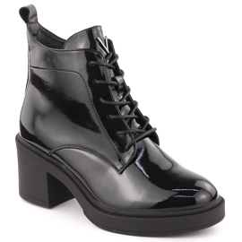 Bottines vernies pour femmes, noires, Vinceza 58321