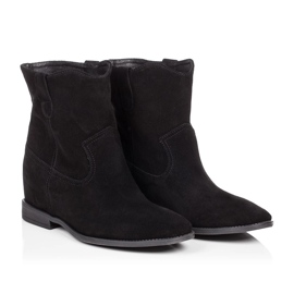 BUTDAM Bottines compensées Kwk, cuir suédé noir le noir