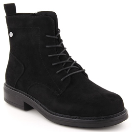 Bottines en daim noir pour femmes de Sergio Leone BT590 le noir