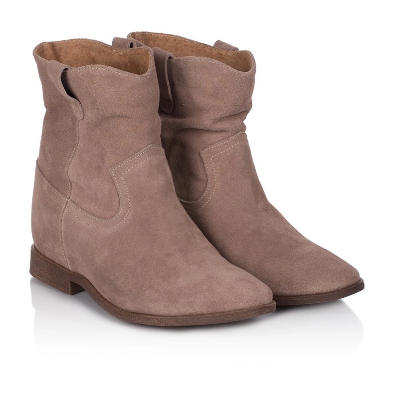 BUTDAM Bottines compensées Kwk, cuir suédé beige