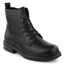 Bottines à lacets en cuir noir pour femmes de Sergio Leone BT727-S le noir