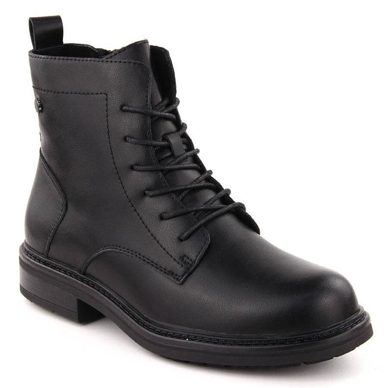 Bottines à lacets en cuir noir pour femmes de Sergio Leone BT727-S le noir