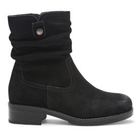 Bottines en cuir suédé noir pour femmes de Sergio Leone BT355-S