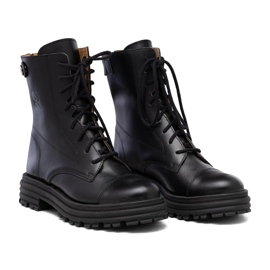 Baggies femme en cuir noir Butdam WOR1 le noir