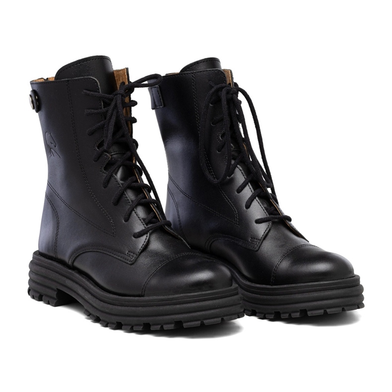 Baggies femme en cuir noir Butdam WOR1 le noir
