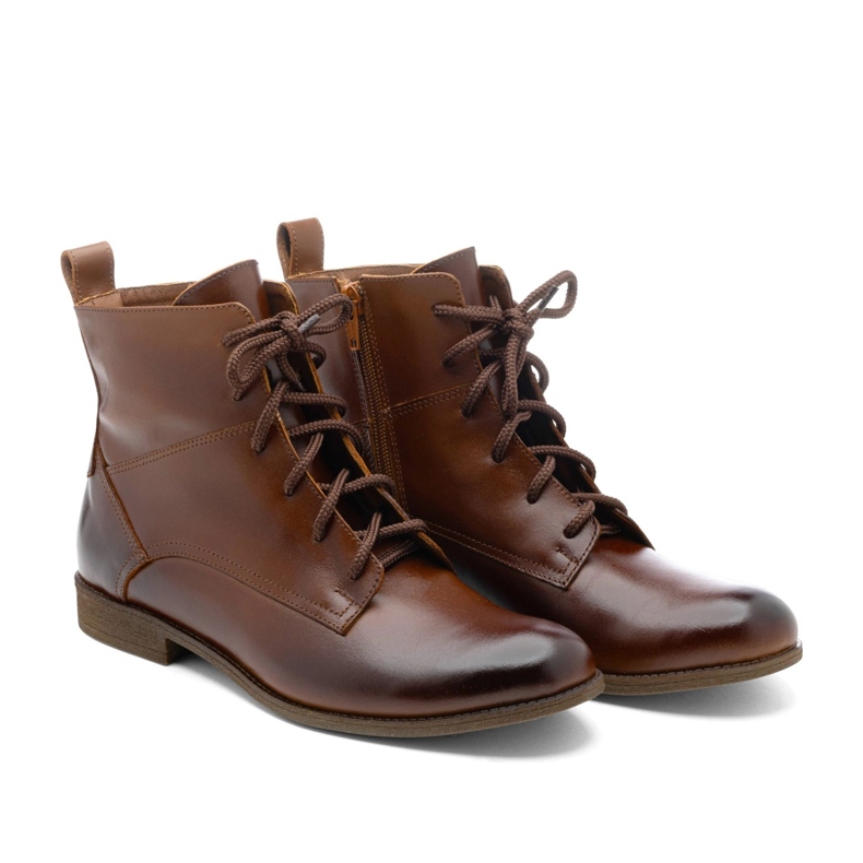 BUTDAM Bottines à lacets en cuir Trw, face marron brun