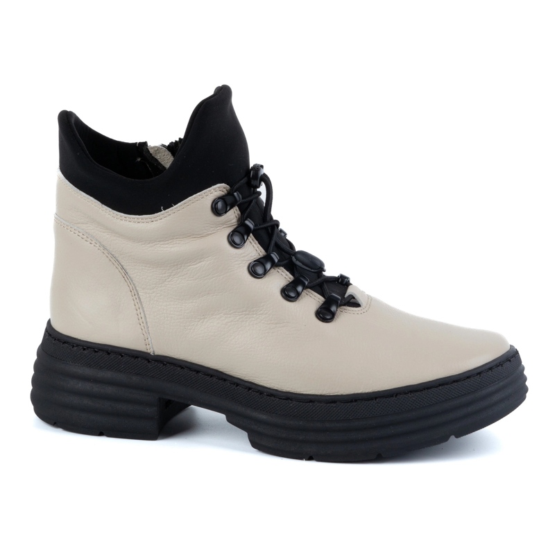 WASAK Bottes d'hiver en cuir pour femme 0736W, beige