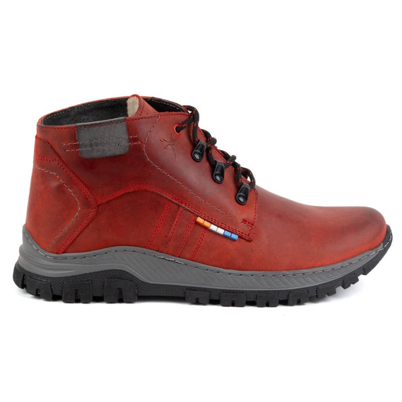 Olivier Chaussures d'hiver en cuir pour hommes 119GT rouge