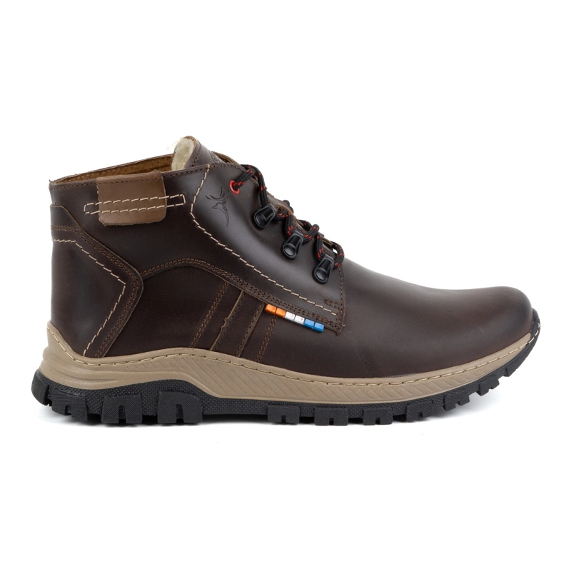 Olivier Chaussures d'hiver en cuir pour hommes 119GT marron brun