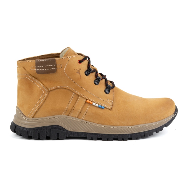 Olivier Chaussures d'hiver en cuir pour hommes 119GT, jaunes