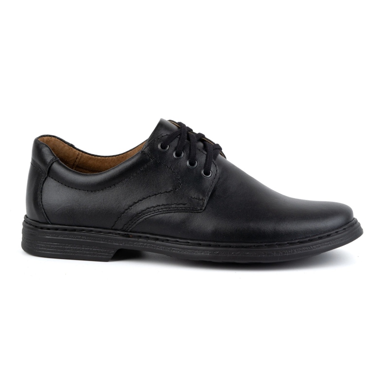 KOMODO Chaussures pour hommes en cuir naturel 933K, noir le noir