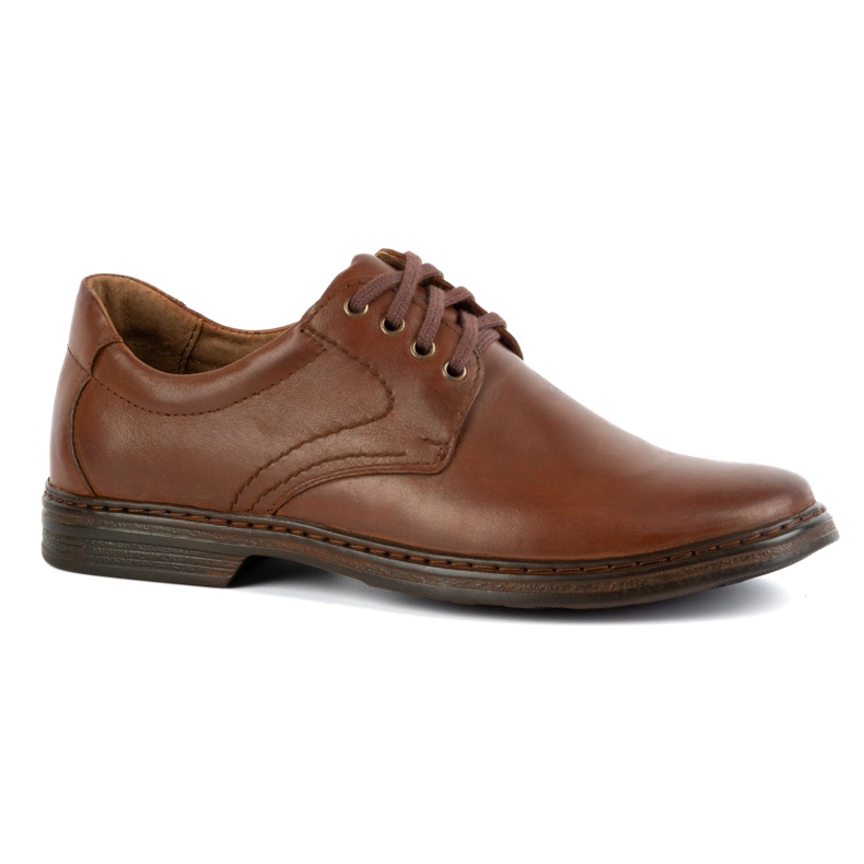 KOMODO Chaussures pour hommes en cuir naturel, à lacets 933K, marron brun