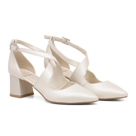 BUTDAM Escarpins à petit talon et brides Alba écru beige