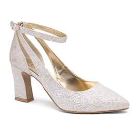 BUTDAM Escarpins Silver Mila pailletés et stables avec une bride autour de la cheville argent