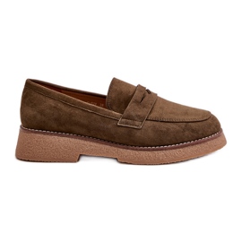 Mocassins classiques en suède écologique pour femmes, vert foncé Belania