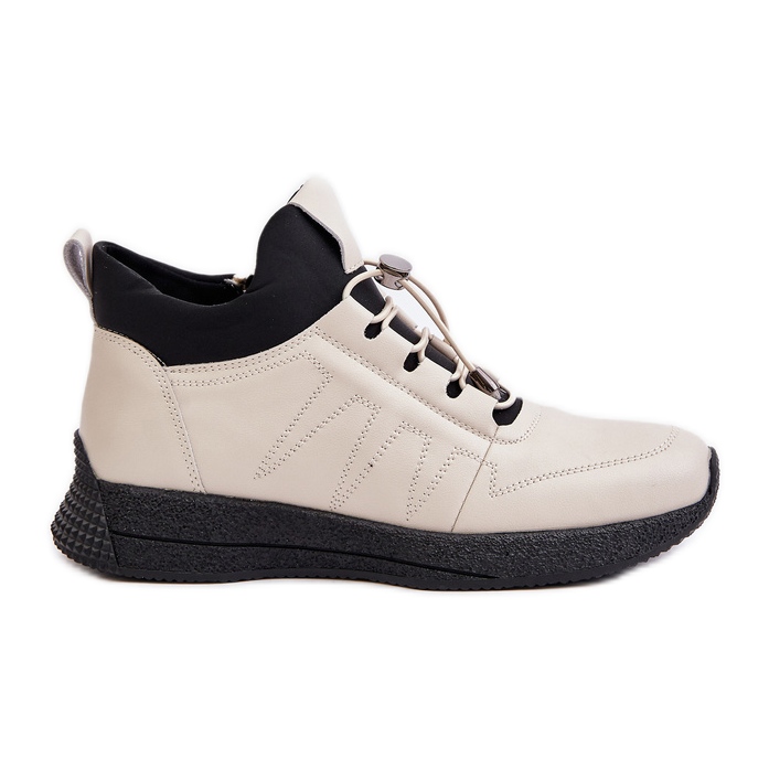 Chaussures de sport isolées en cuir avec fermeture éclair Artiker 55C0038 Beige Chaussures de sport isolées en cuir avec fermeture éclair Artiker 55C0038 Beige