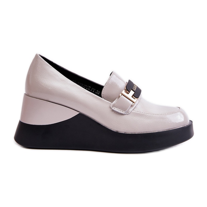Vinceza 58337 Mocassins compensés vernis gris