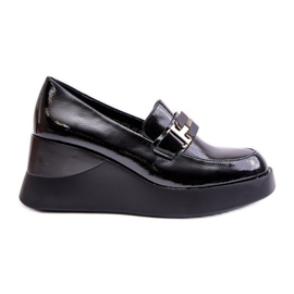 Vinceza 58337 Mocassins compensés vernis noirs