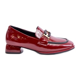 Chaussures vernies pour femmes sur bloc Artiker 55C0103 Bordeaux rouge