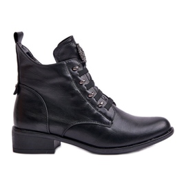 Jezzi Bottines basses isolées avec fermeture éclair avec décoration, noir Nevalia