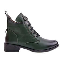 Jezzi Bottines basses isolées avec fermeture éclair et décoration, vert Nevalia