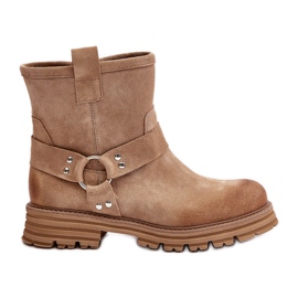 Bottines Plates Femme Daim Lewski 3610 Beige