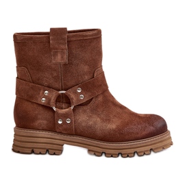 Bottines Plates Femme Daim Lewski 3610 Marron brun