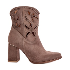 Bottines Daim Ajourées Lewski 3629 Beige foncé
